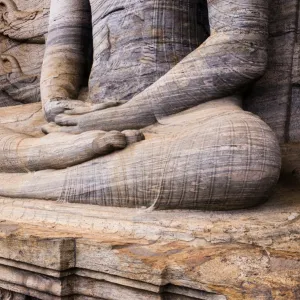 Seated Buddha in meditation, Gal Vihara Rock Temple, Polonnaruwa, UNESCO World Heritage Site, Sri Lanka, Asia