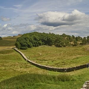 A section of Hadrians Wall at Housesteads Fort, Bardon Mill, UNESCO World Heritage Site