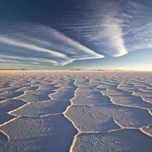 A seemingly endless landscape of pure salt stretches far across Bolivia remote southwest