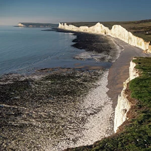 The Seven Sisters chalk cliffs, Birling Gap, South Downs National Park, East Sussex, England, United Kingdom, Europe