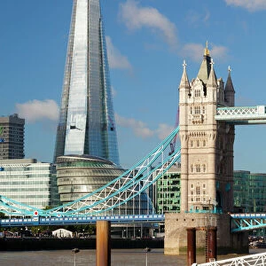 The Shard and Tower Bridge, London, England, United Kingdom, Europe