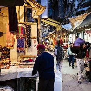 Shastri Textiles Market at night, Amritsar, Punjab, India, Asia