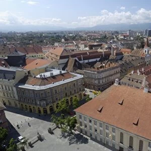 Sibiu from the Evangelical Cathedral tower, Sibiu, Transylvania, Romania, Europe