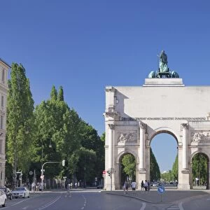 Siegestor Gate, Ludwigstrasse street, Munich, Bavaria, Germany, Europe