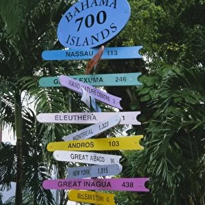 Signpost, Freeport, Grand Bahama, Bahamas, Central America