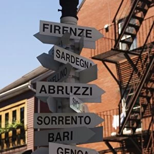 Signpost to Italian cities