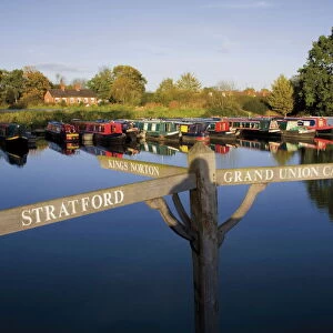 Signpost at the junction of the Stratford and Grand Union Canals, Kingswood Junction