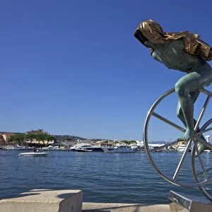 Sisyphus sculpture, by Anna Chromy, seafront, St. Tropez, Var, Provence