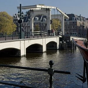 Skinny Bridge over Amstel River, Amsterdam, Netherlands, Europe