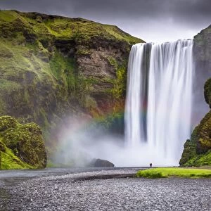 Skogafoss waterfall situated on the Skoga River in the South Region, Iceland, Polar
