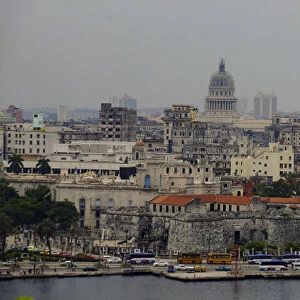 Skyline of Havana featuring the National Capitol Building, Havana, Cuba, West Indies