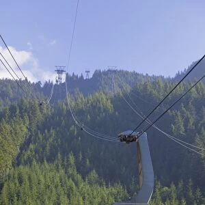 Skyride cable car up to the top of Grouse Mountain, Vancouver, British Columbia