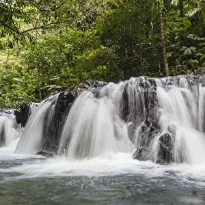 Slow motion blur of waterfall in Corcovado National Park, Osa Peninsula, Costa Rica