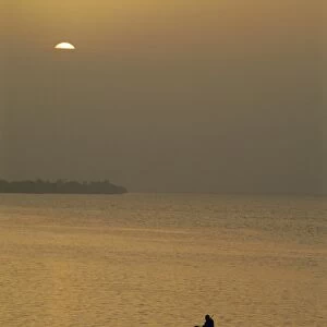 Small boat on the River Niger, Segou, Mali, Africa