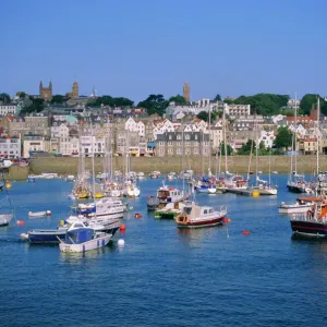 Small boats at St Peter Port, Guernsey, Channel Islands, UK