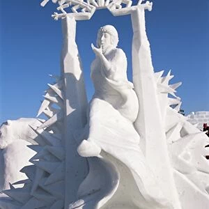 Snow sculptures at winter carnival, Quebec, Canada, North America