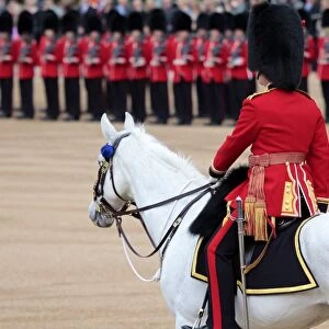 Soldiers at Trooping the Colour 2012, The Queens Official Birthday Parade, Horse Guards, Whitehall, London, England, United Kingdom, Europe
