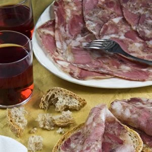 Soppressata (Soprassata) (Capofreddo), Italian dry-cured salami, Italian food