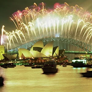 Spectacular New Years Eve firework display, Sydney, New South Wales