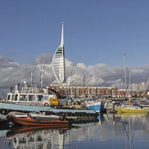 Spinnaker Tower and Camber Docks, Portsmouth, Hampshire, England, United Kingdom, Europe