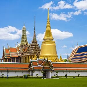 Spires and stupas of Temple of the Emerald Buddha (Wat Phra Kaew), Grand Palace complex