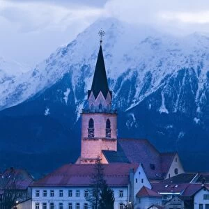 St. Cantianus Church in the foreground and the Kamnik Alps behind, Kranj