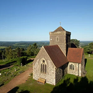 St. Marthas church, St. Marthas Hill, Surrey Hills, North Downs Way, near Guildford