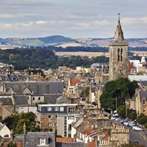 St. Salvators College from St. Rules Tower at St. Andrews Cathedral, St. Andrews, Fife, Scotland, United Kingdom, Europe