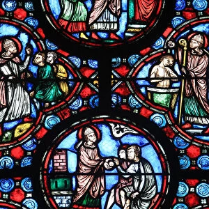 Stained glass from the 13th century of Jesus Christ, Chapel of Our Lady