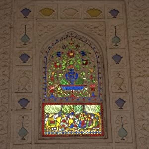 Stained glass window in the Amber Fort and Palace