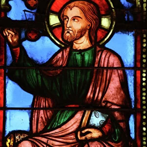 Stained glass window depicting Jesus, The Holy Chapel (La Sainte-Chapelle) Paris, France, Europe