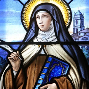 Stained glass window of St. Therese of Lisieux, Shrine of Our Lady of La Salette