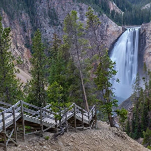 Stairs leading to Lower Falls of the Grand Canyon, Yellowstone National Park