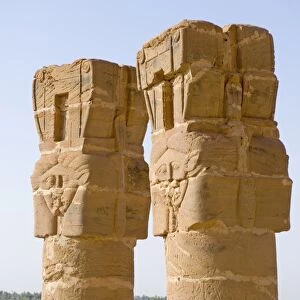The standing columns of the temple of the goddess Mut at Jebel Barkal, UNESCO World Heritage Site
