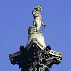 Statue of Admiral Lord Nelson, Nelsons Column, Trafalgar Square, London, England, UK