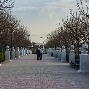 Statue alley in the Minare Park and Shanadar Park in Erbil (Hawler), capital of Iraq Kurdistan, Iraq, Middle East
