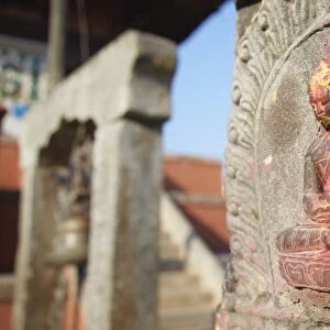 Statue at Bhagwati Shiva Temple, Dhulikhel, Kathmandu Valley, Nepal, Asia