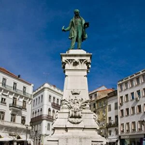 Statue in the central square of Coimbra, Portugal, Europe