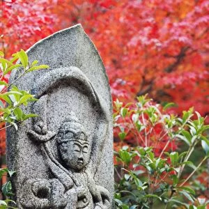Statue in Daisho-in Buddhist temple, Miyajima Island, Hiroshima Prefecture, Honshu, Japan, Asia