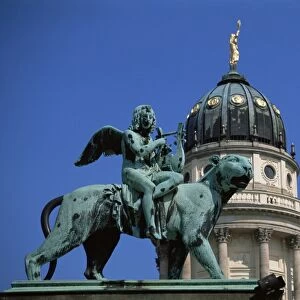 Statue and dome of French Cathedral