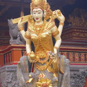 Statue of goddess Saraswati, Water Lotus Temple, Ubud, Bali, Indonesia