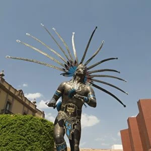 Statue of Indian dancer, Queretaro, Queretaro State, Mexico, North America