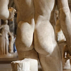 Detail of a statue in the Louvre Museum, Paris, France, Europe