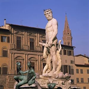 The statue of Neptune in the town of Florence