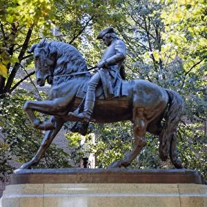 Statue of Paul Revere near Old North Church