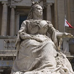 Statue of Queen Victoria outside the Public Library, Valletta, Malta, Europe