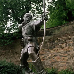 Statue of Robin Hood, Nottingham, Nottinghamshire, England, United Kingdom, Europe