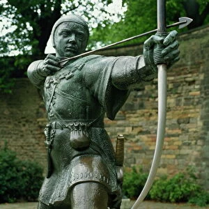 Statue of Robin Hood, Nottingham, Nottinghamshire, England, United Kingdom, Europe