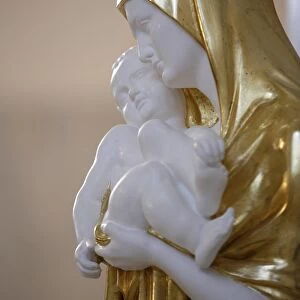 Statue of the Virgin and Child in Am Steinhof church, Vienna, Austria, Europe