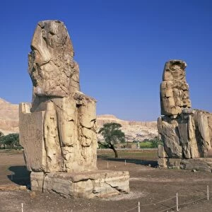 Statues of Amenhotep or Amenophis III known as the Colossi of Memnon at Thebes